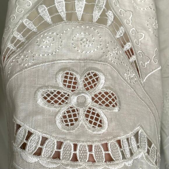 NEW Wms 8 White Linen Blazer Lace Embroidered Formal Elegant Party Easter - Picture 13 of 16